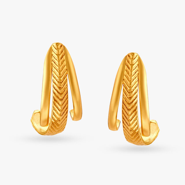 Stylish Chevron Hoop Earrings,,hi-res image number null