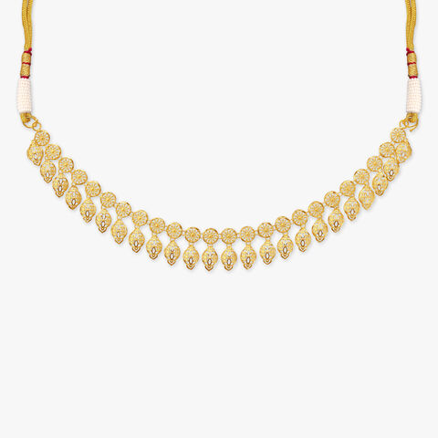 Floral Gleam Gold Necklace Set