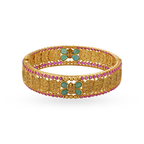 Stunning Emerald and Ruby Gold Bangle.