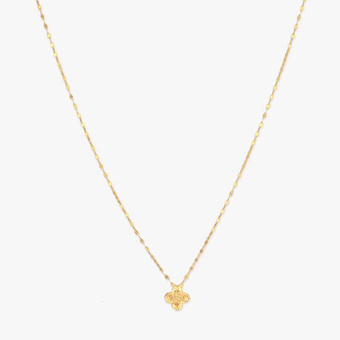 Petite Clover Gold Pendant with Chain for Kids