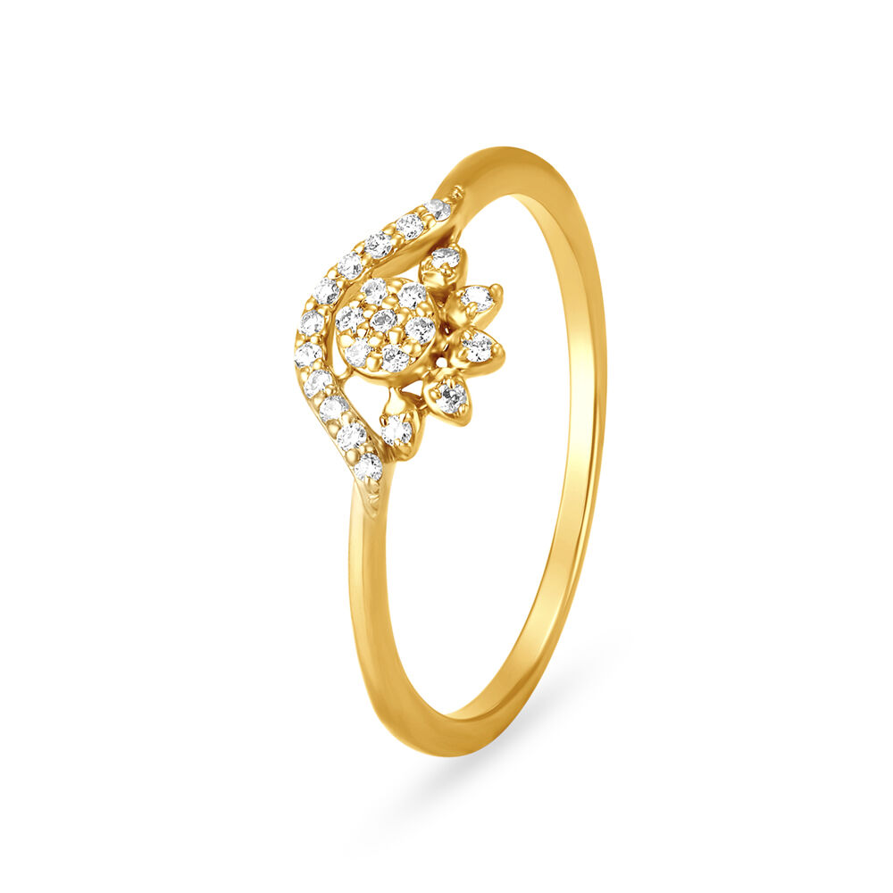 Mia by Tanishq Metal 14k 585 Yellow Gold and Diamond Ring for Women :  Amazon.in: Fashion