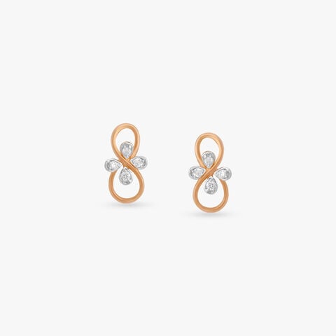 Infinity Bloom Diamond Stud Earrings