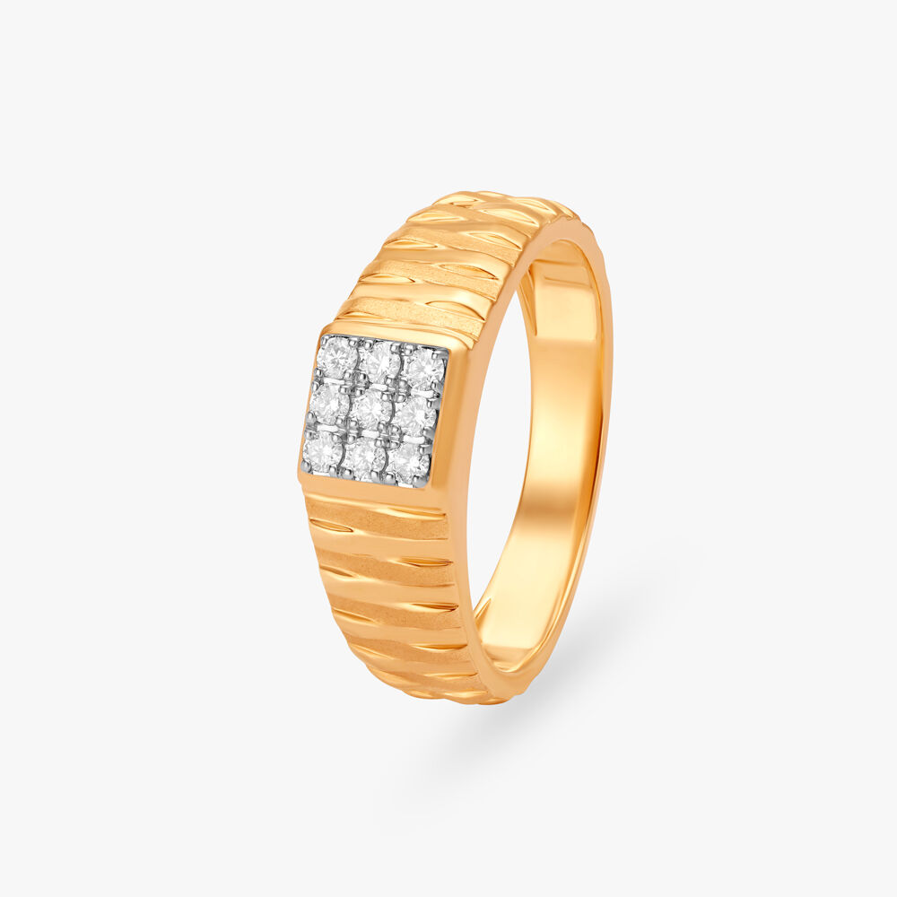 Glamorous Nine Stone Diamond Finger Ring For Men