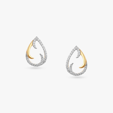 Ripple Dazzle Diamond Stud Earrings