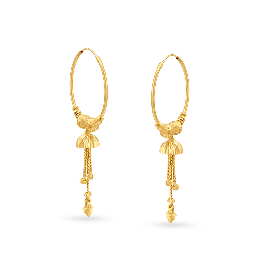 22k Plain Gold Earring JG-2108-03831 – Jewelegance