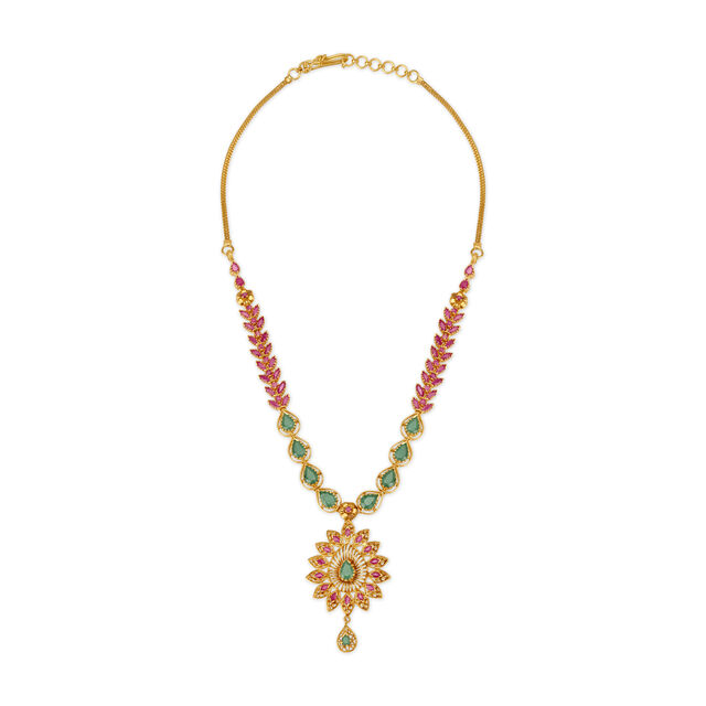 Palatial Emerald And Ruby Gold Necklace,,hi-res image number null