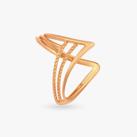 Rising Chevron Gold Ring