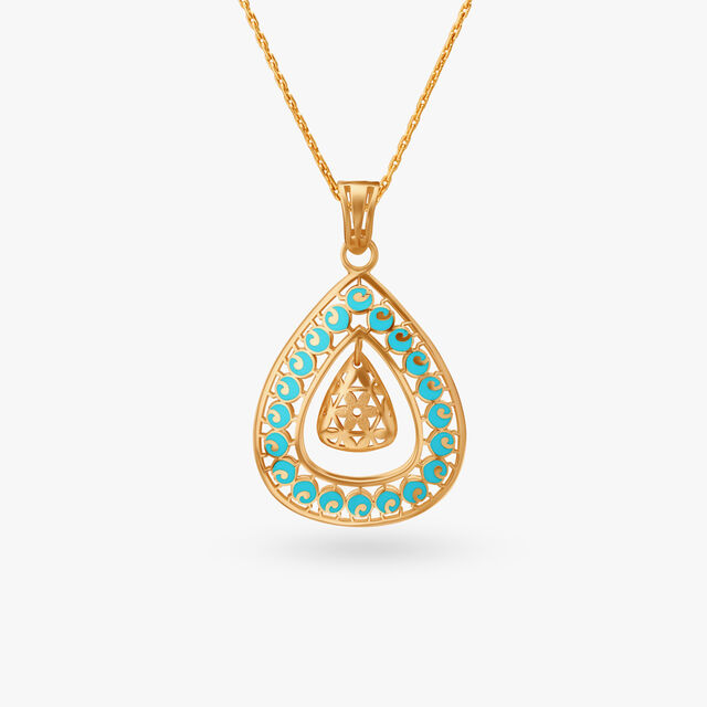 Charming Enamel Pendant and Earrings Set,,hi-res image number null