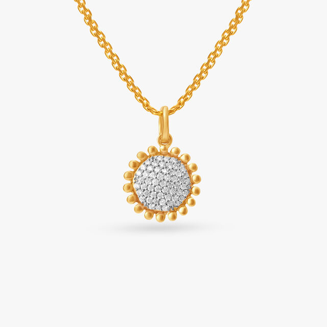 Radiant Sun Gold and Diamond Pendant