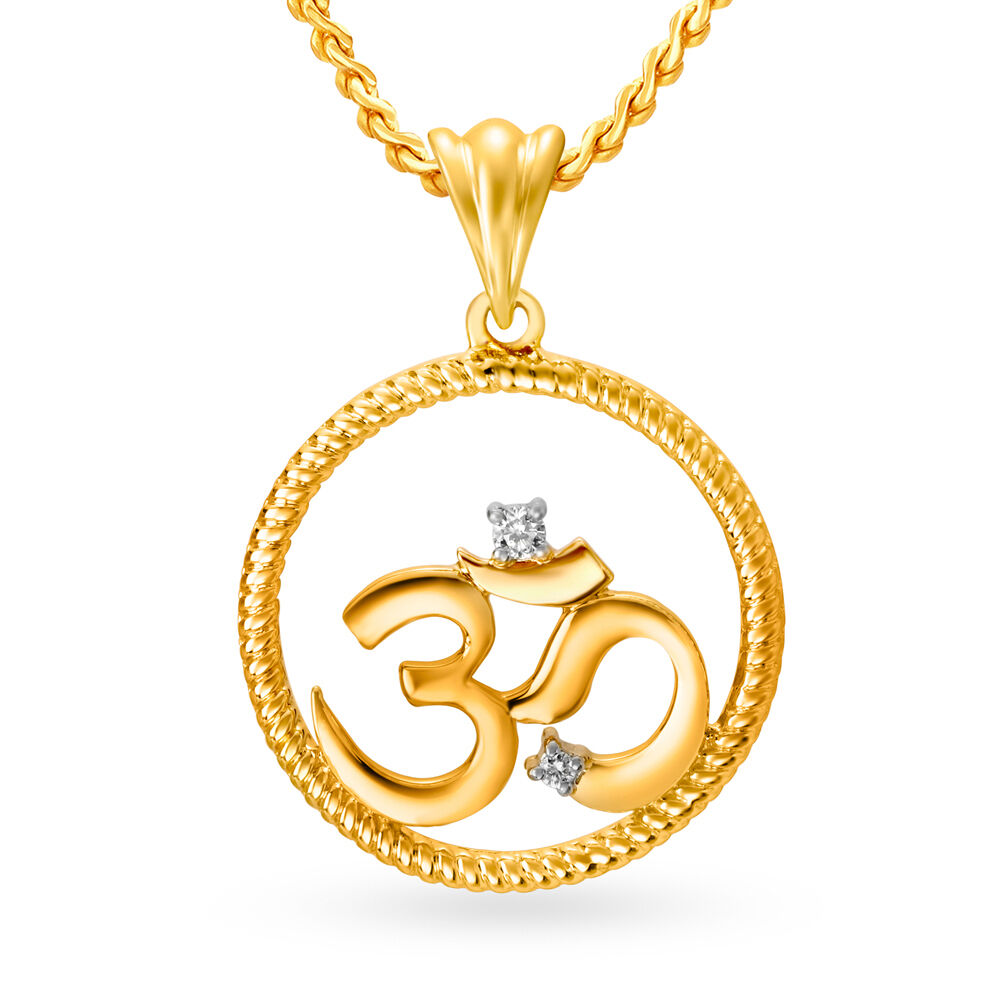 Divine Om Gold and Diamond Pendant