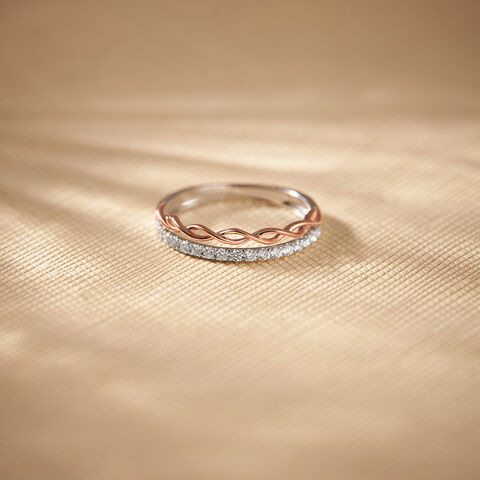 Chic Dual Tone Diamond Ring