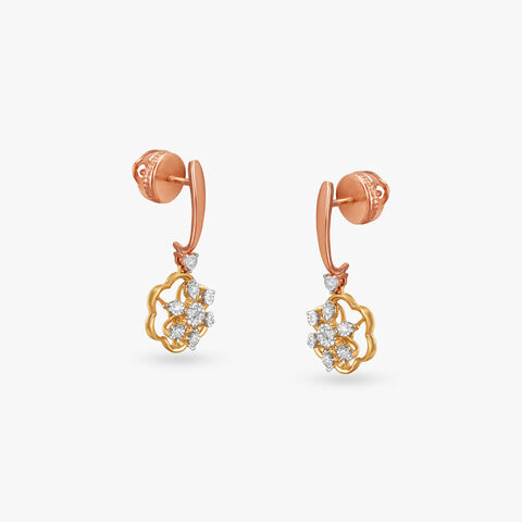Evocative Dual Gold And Diamond Earrings