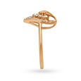 Beautiful 18 Karat Rose Gold And Diamond Heart Finger Ring,,hi-res image number null