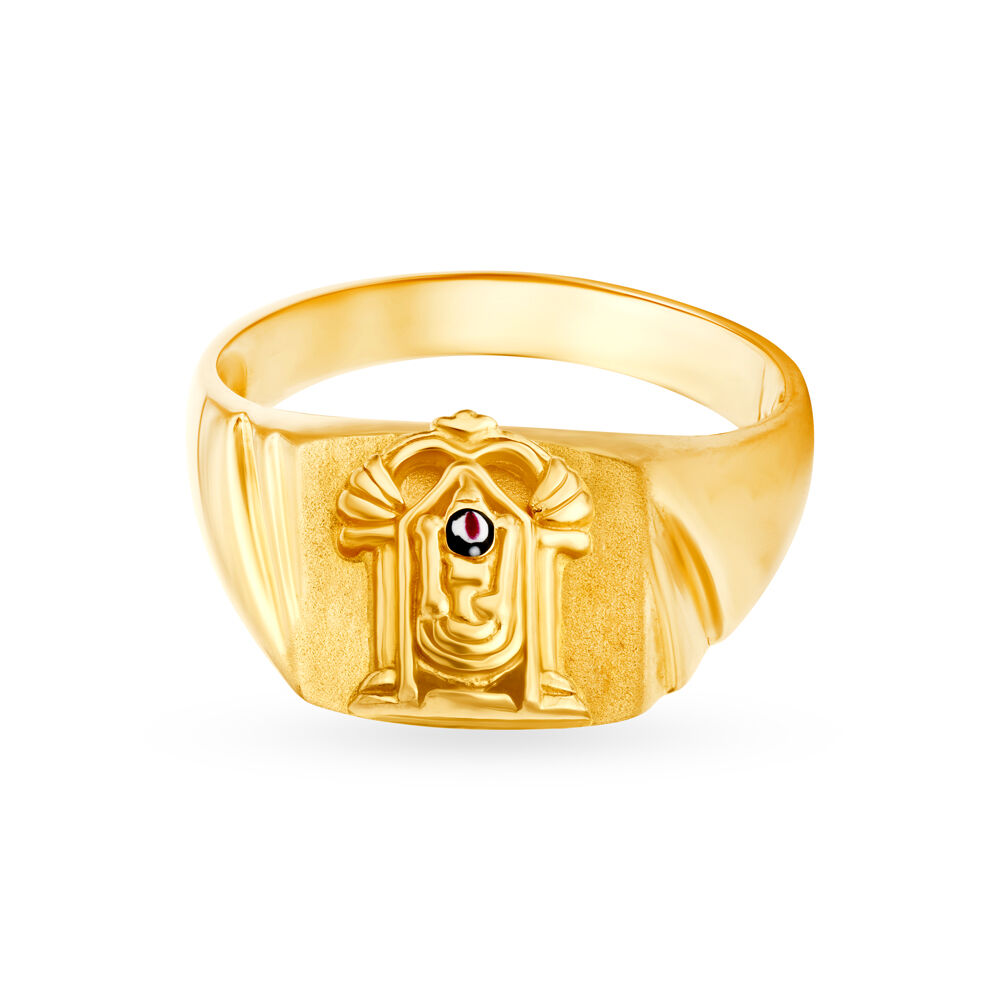 Entrancing 22 Karat Yellow Gold Lord Balaji Finger Ring