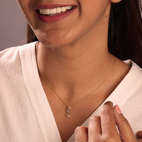 Lively Twist 14KT Diamond & Pearl Pendant