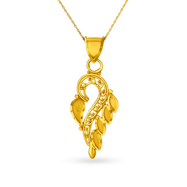 Flourishing 22 Karat Yellow Gold Foliage Pendant,,hi-res image number null