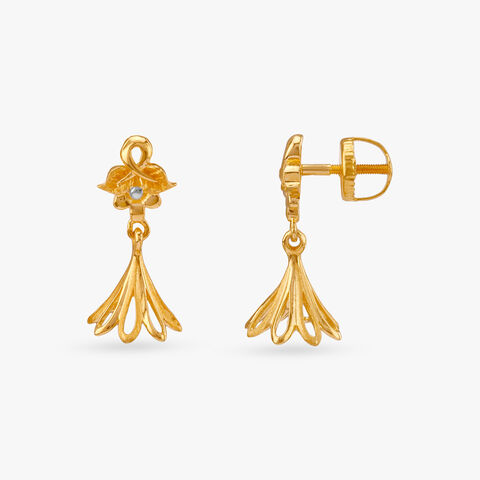 Lustrous Lily Gold Jhumka Earrings