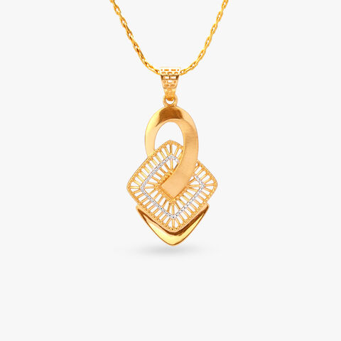 Exquisite Bold Gold Pendant and Earrings Set