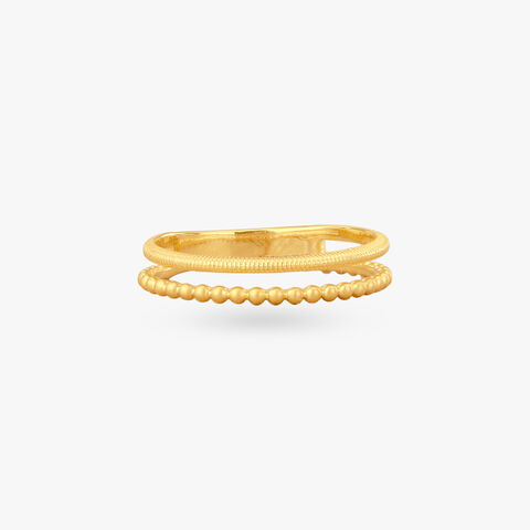 Beaded Edge Gold Ring