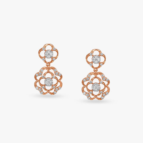 Floral Fantasy Diamond Drop Earrings