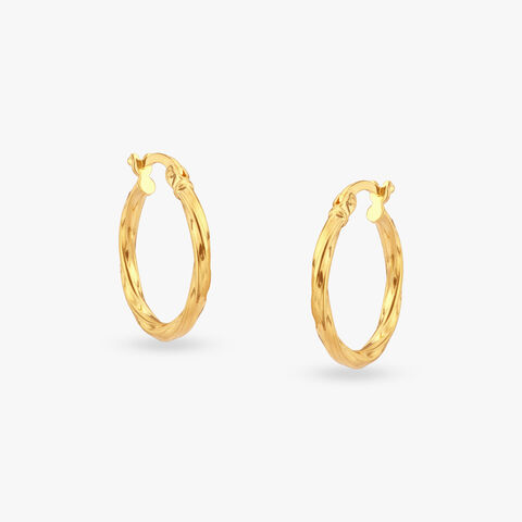 Luminous Twist Gold Hoop Earrings