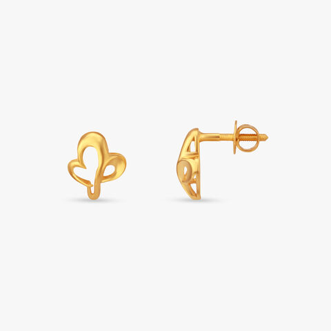 Butterfly Bloom Gold Stud Earrings