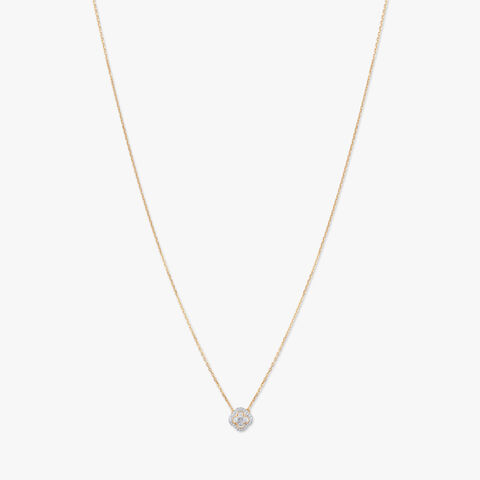 Floral Glint Diamond Pendant with Chain
