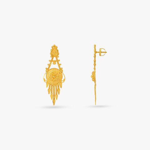 Medallion Fringe Drop Earrings
