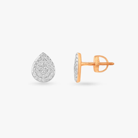 Teardrop Glow Diamond Stud Earrings