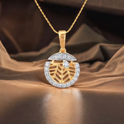 Dewdrop Leaf Diamond Pendant