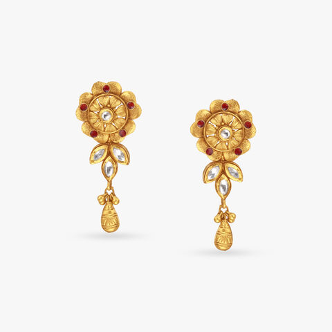 Antique Bloom Gold Drop Earrings