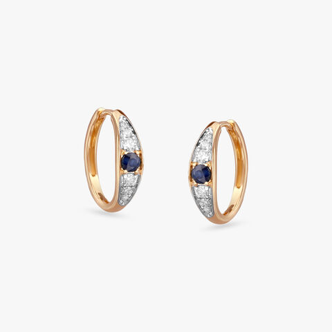 Twilight Spark Diamond Hoop Earrings