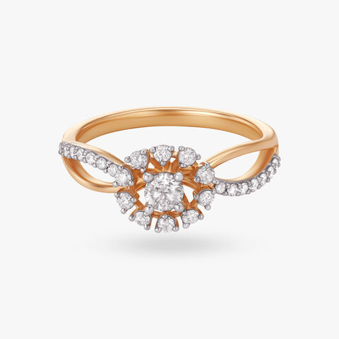 Radiant Floral Diamond Finger Ring