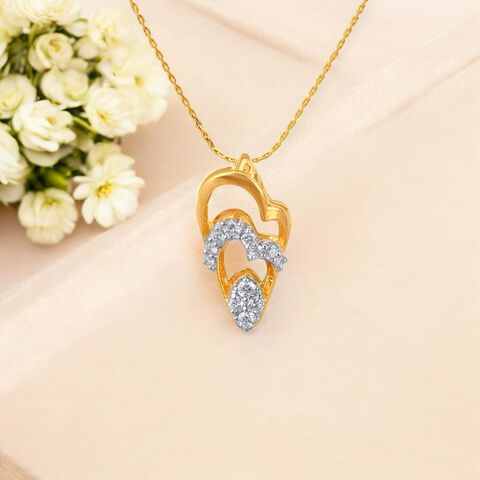 Heart Frame Diamond Pendant
