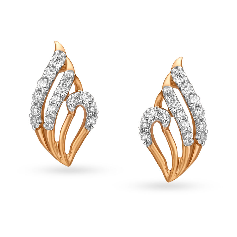 Nakshatra Pattern Diamond Stud Earrings