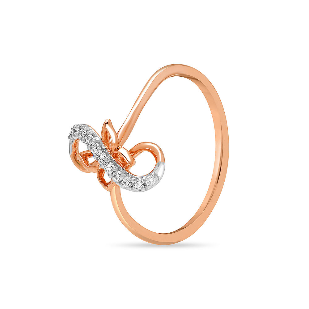 14KT Rose Gold Infinity Sparkle Diamond Finger Ring