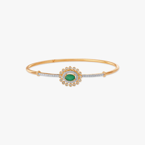 Emerald Bloom Diamond Bangle