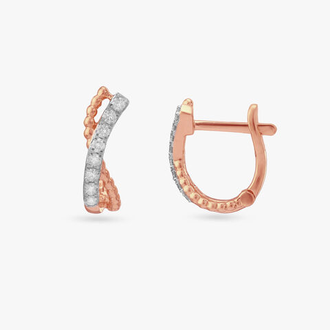 Blush Twine Diamond Hoop Earrings