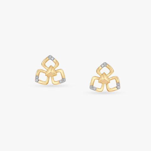 Angular Blossom Diamond Stud Earrings