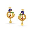 Traditional Peacock Short Drop Earrings,,hi-res image number null