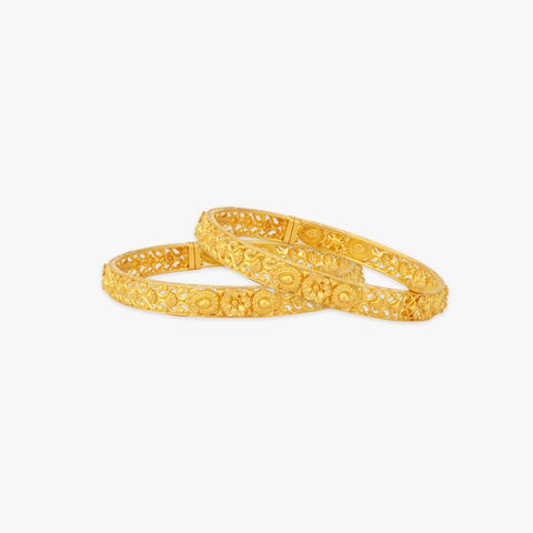 Heritage Bloom Gold Bangles