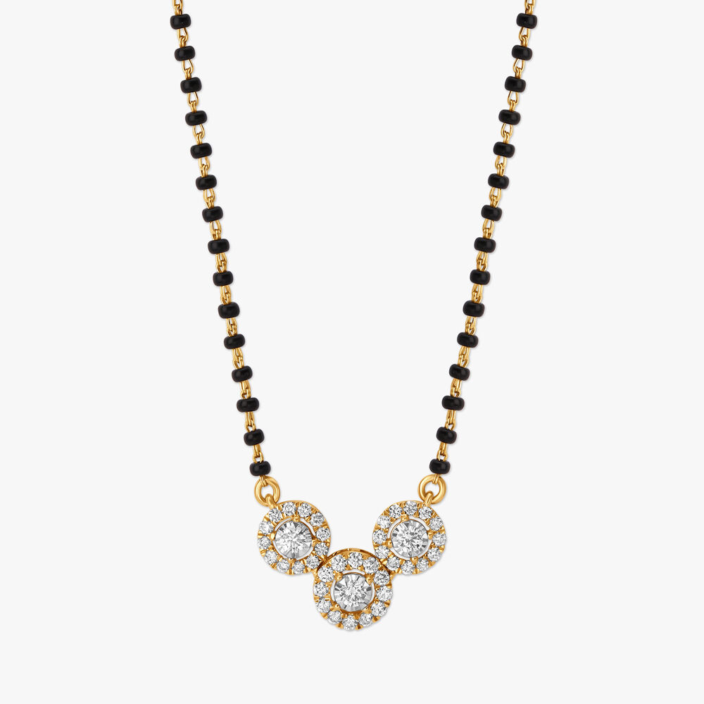 Connected Circles Diamond Mangalsutra in Yellow and White Gold Tanishq Online Store
