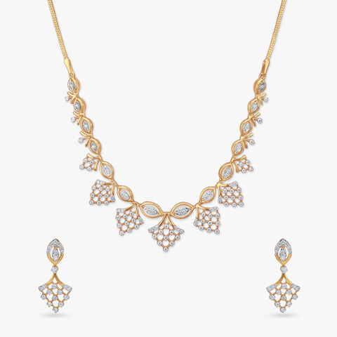 Chandelier Charm Diamond Necklace Set