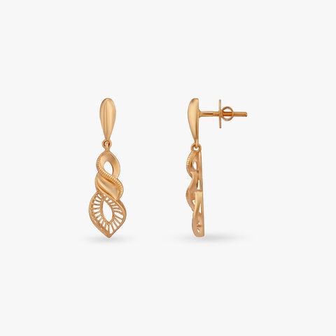 Interlaced Elegance Gold Drop Earrings