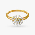 Lustrous  Floral Gold and Diamond Ring,,hi-res image number null