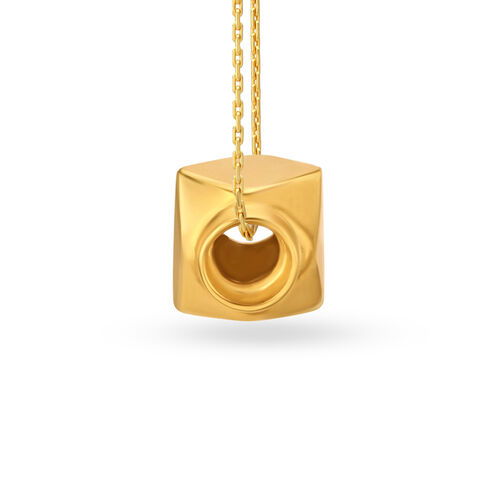 Charming Geometric Gold Thali Pendant
