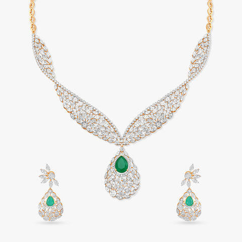 Verdant Radiance Diamond Necklace Set