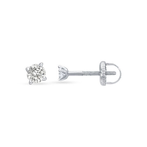 Flowerbud Diamond and White Gold Stud Earrings