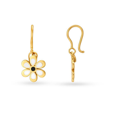 Beguiling Floral Gold Hoop Earrings For Kids