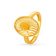 Alluring Yellow Gold Oval Finger Ring,,hi-res image number null